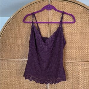 Elegant Purple Lace Cami Top